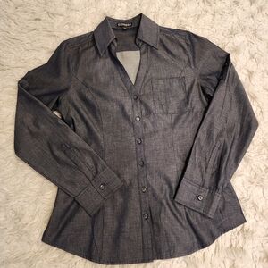 Express full sleeve cotton shirt in small size .color is gray